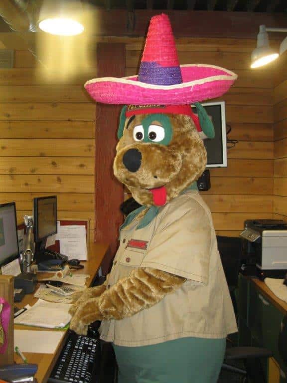 Mascot working on Cinco de Mayo