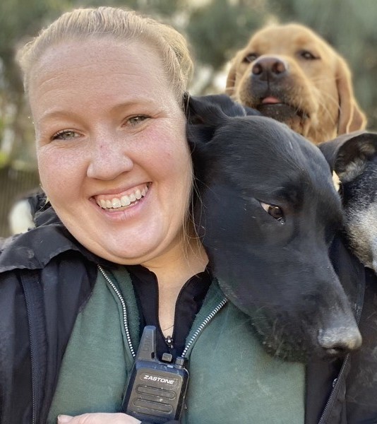 Dogs with Pet Camp counselor