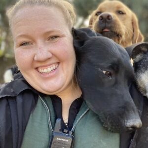 Dogs with Pet Camp counselor